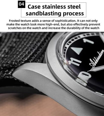 ADDIESDIVE Luxury Quartz Watch For Men New 36mm AR Coated Bubble Glass AD2079 Luminous 100m Waterproof Stainless Steel Men Gift