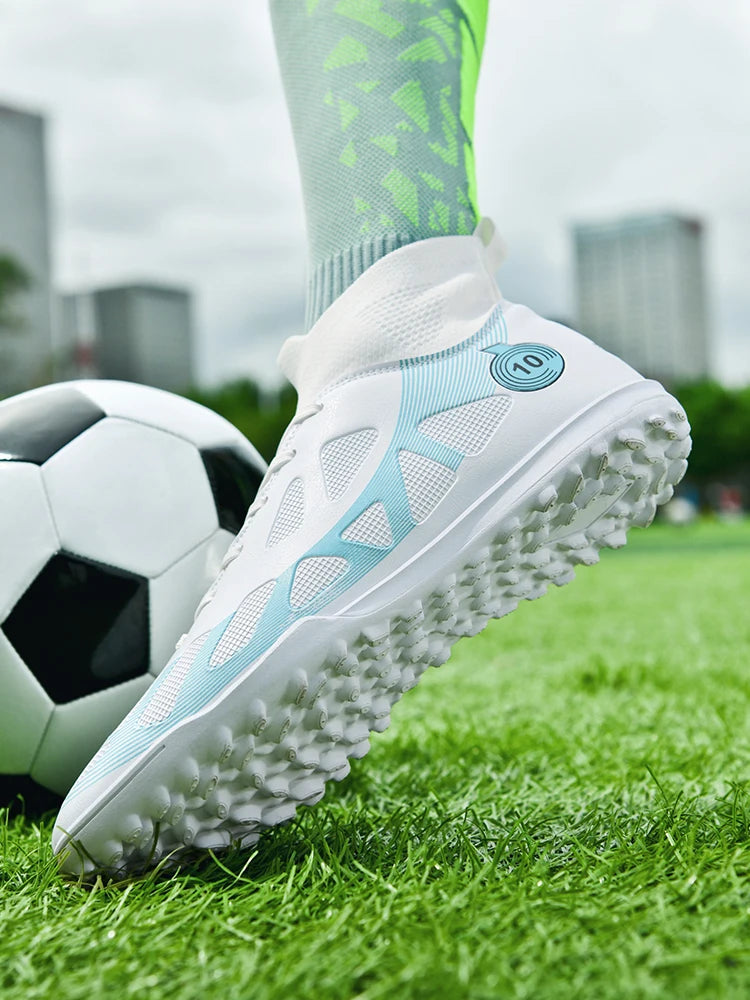 Professional Sports Football Shoes TF Broken Nail Teenagers Durable Wear Resisting Training Shoes Adult High-Tops Soccer Shoes