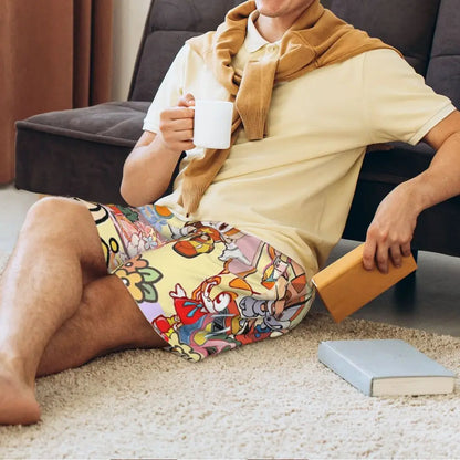 Custom Shadow The Hedgehog Sonic Poster Short Pajama Pants Men Sleepwear Sleep Lounge Bottom Shorts Sleeping Pants
