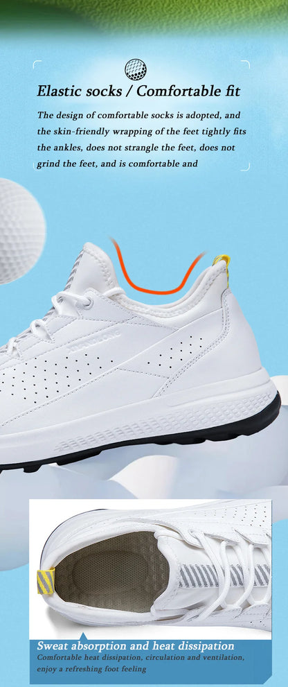 Golf Sports Shoes Men Waterproof high-Quality Leather Golf Competition Sports Shoes Formal Shoes Golf Course Men Training Shoes