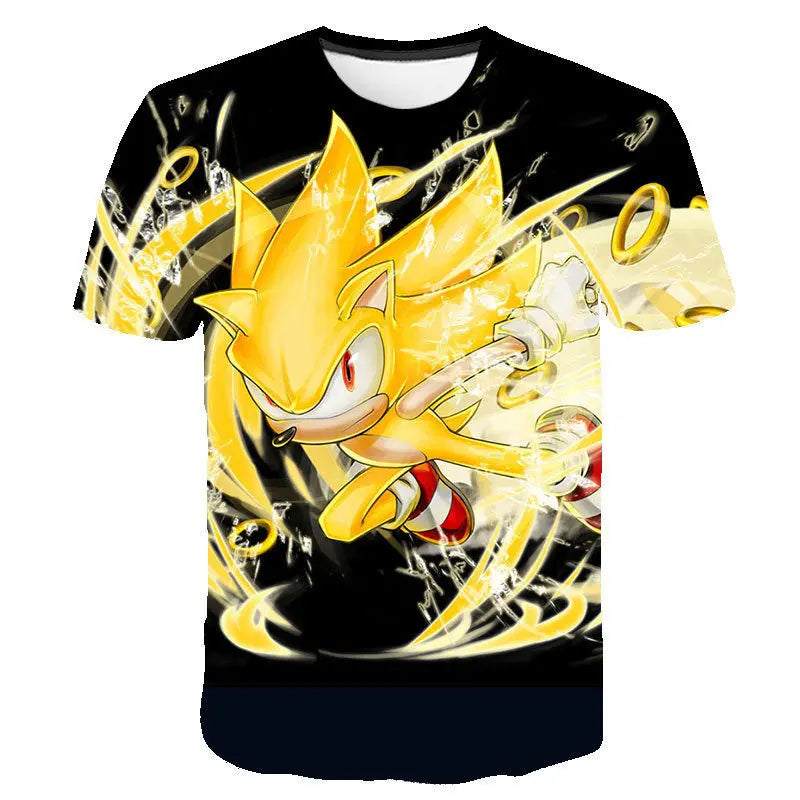 Men T Shirt Women Tee Boys Girls Top Adults Children Parent Child quick dry kid Tshirts Sonic The Hedgehog Anime Cartoon Print