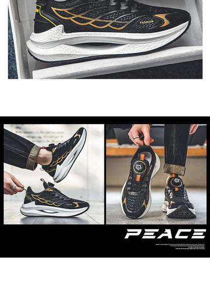 Summer Breathable Casual Sports Shoes for Men, New Fashionable and Versatile Breathable Mesh Rotating Buckle Running Shoes Suitable for Outdoor Sports and Daily Wear