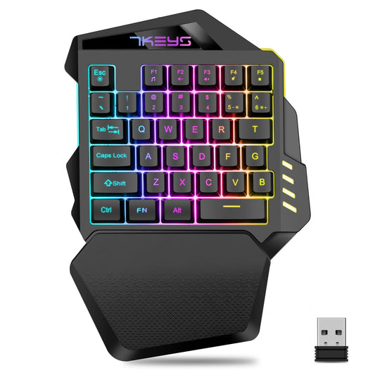 One-handed gaming keyboard 2.4G wireless charging model RGB luminous left-handed gaming keyboard