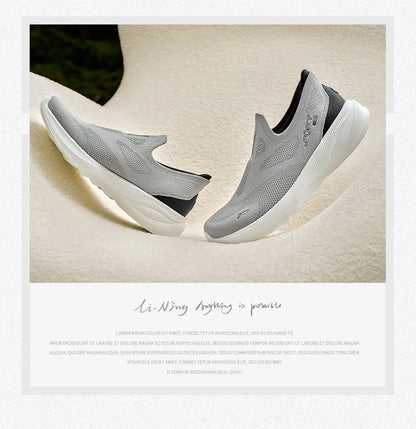 Scarpe casual da passeggio slip-on da uomo Li-Ning SOFT GO 2 KNIT, ammortizzate, comode e stabili, sneakers sportive quotidiane in mesh per jogging LiNing AGLV017