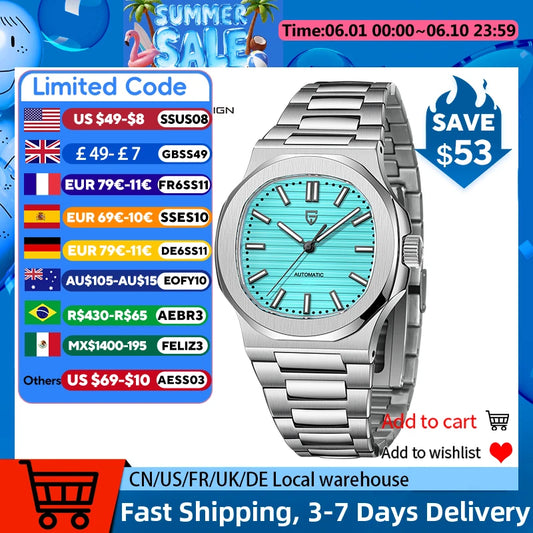 2026 New PAGANI DESIGN 40MM Men's Watches Luxury Automatic Watch For Men Mechanical WristWatch Stainless Steel Sapphire glass
