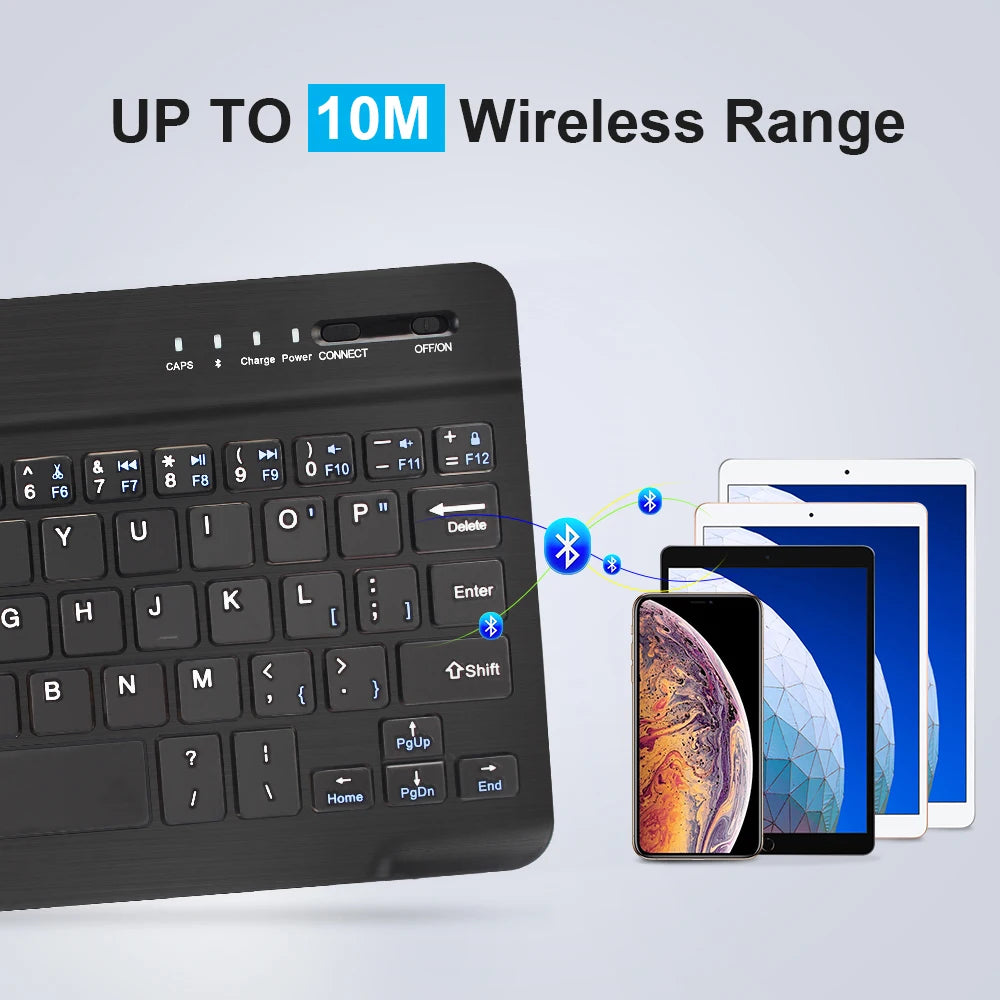Mini teclado Bluetooth RGB inalámbrico de 10 inch con retroiluminación, panel táctil y compatibilidad con IOS, Android, Windows e iPad
