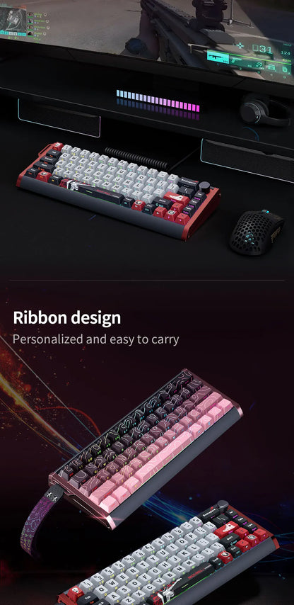 Teclado magnético SKYLOONG GK61/GK68 HE con carcasa de aluminio, 8000hz, RT0.01mm, activación rápida, teclas PBT, retroiluminación RGB y conexión por cable para gaming
