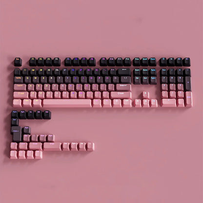 130 Keys Gradient Lucky Red RGB Backlit Shine Through Keycaps OEM Profile Double Shot PBT Keycaps for MX Switches Gamer Keyboard