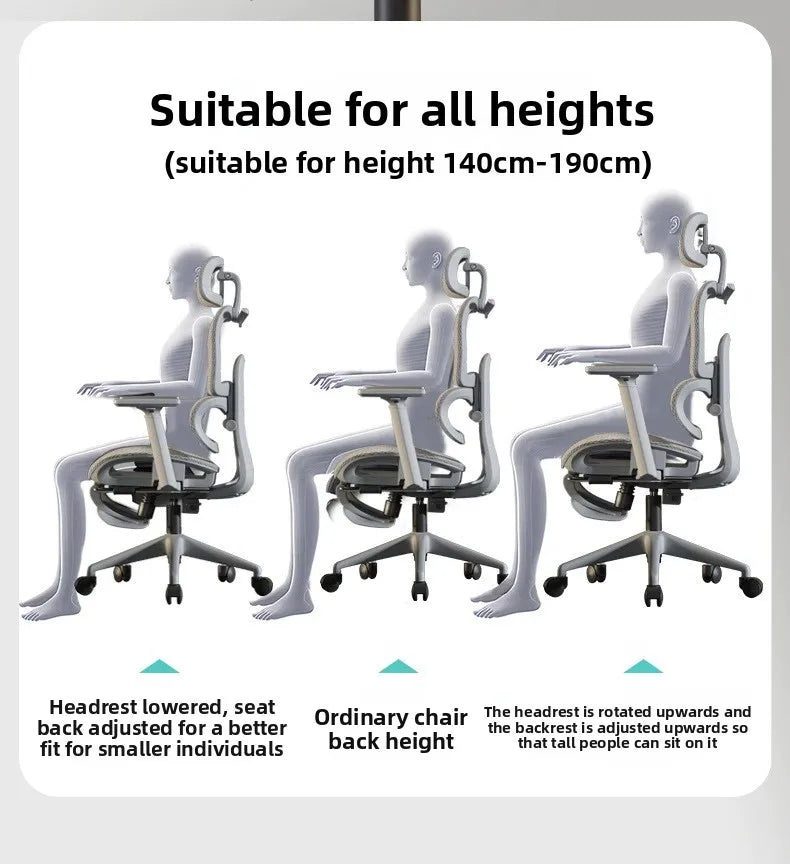 Breathable Ergonomic Office Computer Chair Reclining Gaming Chair Comfort Lumbar Support Long Sitting Adjustable Swivel Design