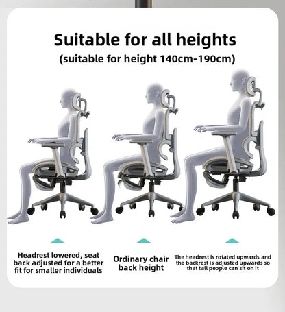 Breathable Ergonomic Office Computer Chair Reclining Gaming Chair Comfort Lumbar Support Long Sitting Adjustable Swivel Design