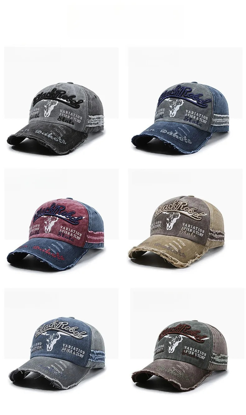 New Cool Fashion Men Washed Cotton Baseball Cap Retro Four Seasons Male Outdoor Sport Cap Hat For Men Accessory