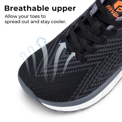 FitVille Men's Shoes Wide Toe Box Cushioned Extra Wide Width Non-Slip Running Shoe Comfortable Lightweight Sneakers For Wide Feet