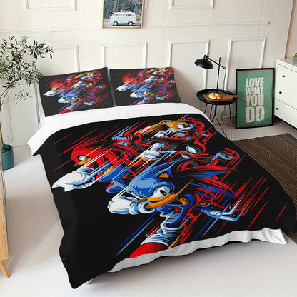 The Movie hedgehogs Boy Bedding Set Anime Digital Cartoon Sonics Duvet Cover Comforter Bed Youth Kids Girl Boys Gift