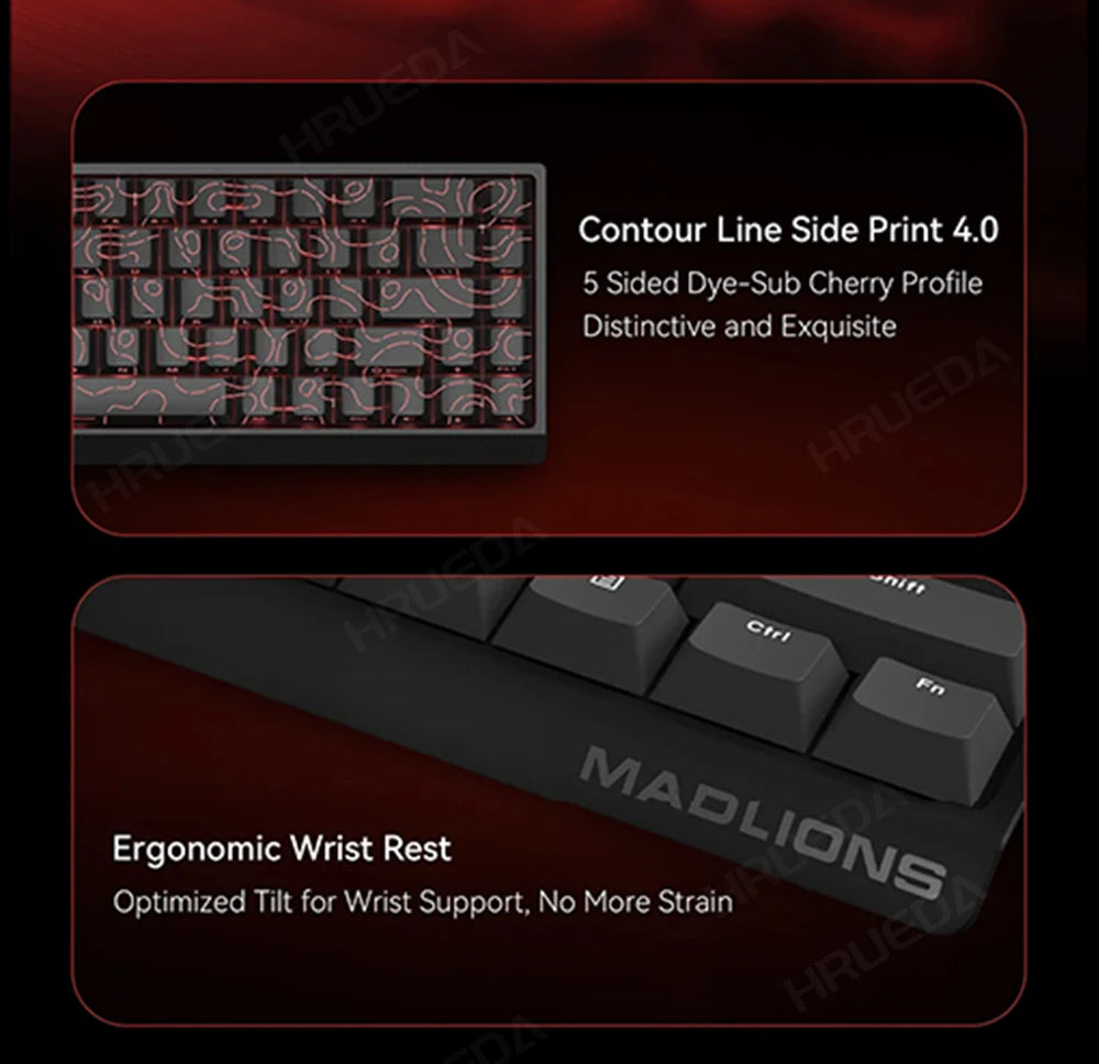 MADLIONS Mad 60he Mad60HE Mad 68HE mechanische Tastatur mit Magnetschaltern, kabelgebunden, Hot-Swap, 8K-Polling-Rate, personalisierte Gaming-Tastatur