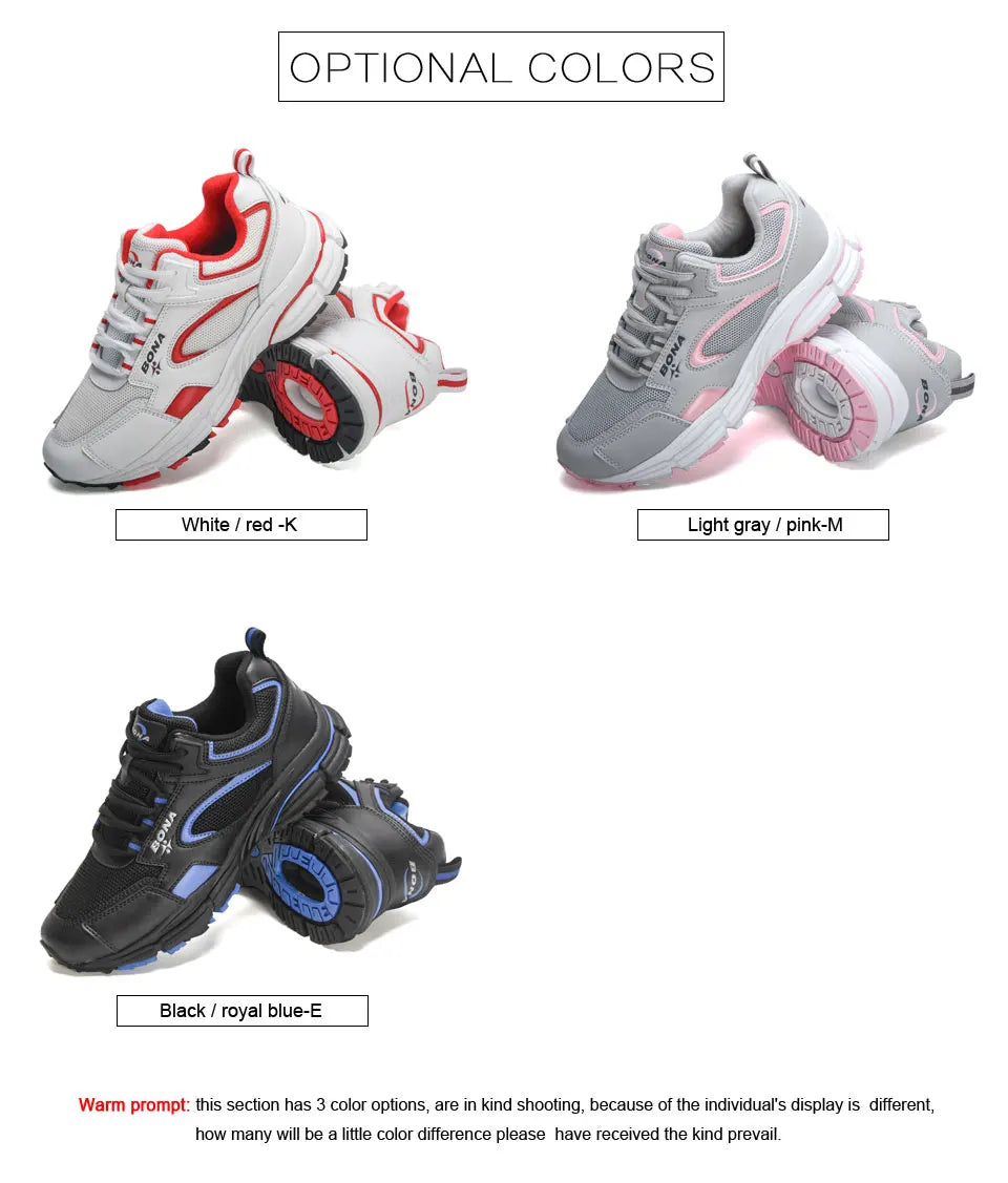 BONA Scarpe da corsa per nuovi designer Scarpe sportive da esterno traspiranti Scarpe da ginnastica leggere da donna Scarpe sportive comode da donna