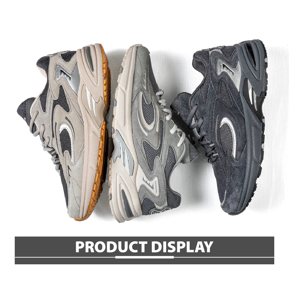 Baasploa Nieuwe hardloopschoenen voor heren, outdoor, modieus, lichtgewicht sportschoenen van mesh, casual herenschoenen, ademend, antislip wandelschoenen
