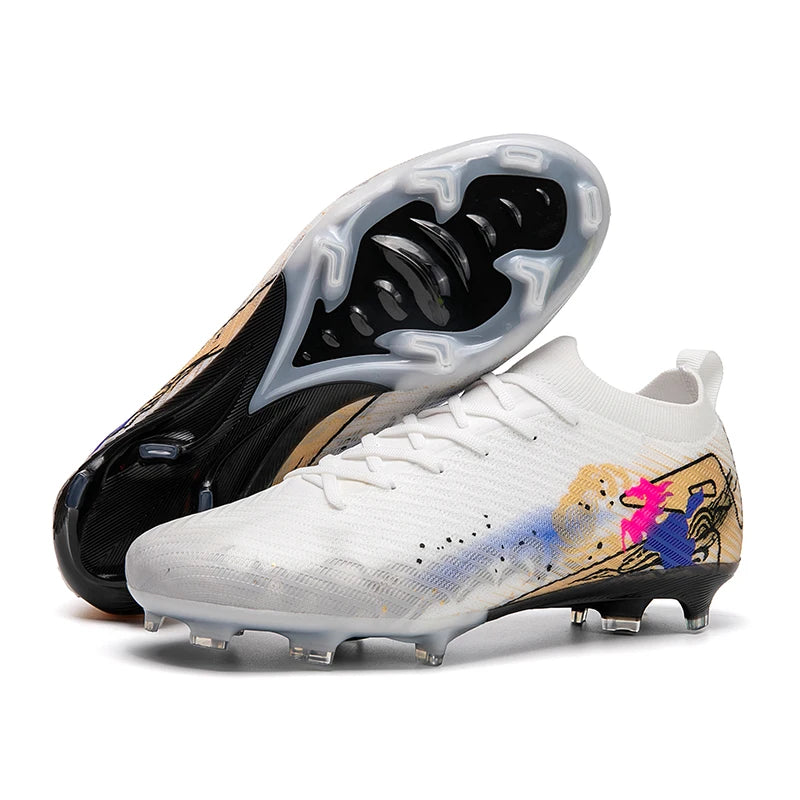 Chaussures de football pour homme, gazon, ultralégères, sportives et confortables, pour adulte, antidérapantes, crampons d'extérieur, sport, futsal, entraînement, match