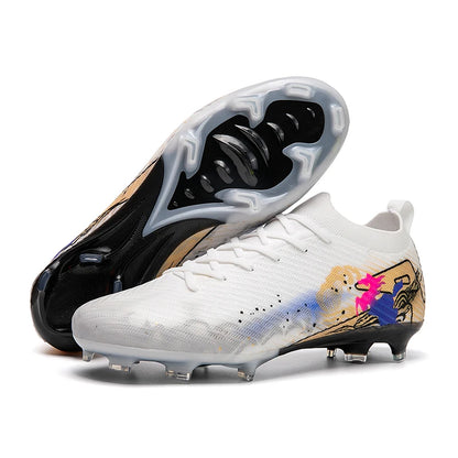 Chaussures de football pour homme, gazon, ultralégères, sportives et confortables, pour adulte, antidérapantes, crampons d'extérieur, sport, futsal, entraînement, match
