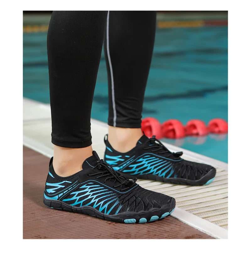 Men's Water Shoes and Women's Beach Barefoot Aqua Shoes, Quick-Dry Swimming, Wading Sports Sneakers for Upstream Boating, Fishing, Surfing