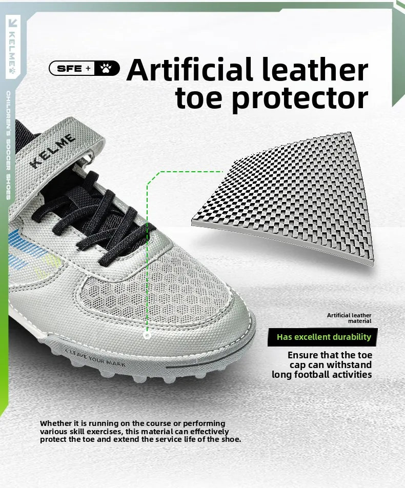 Chaussures de football pour enfants Kelme Tf Nail pour élèves du primaire – Chaussures de football à cinq sur gazon artificiel