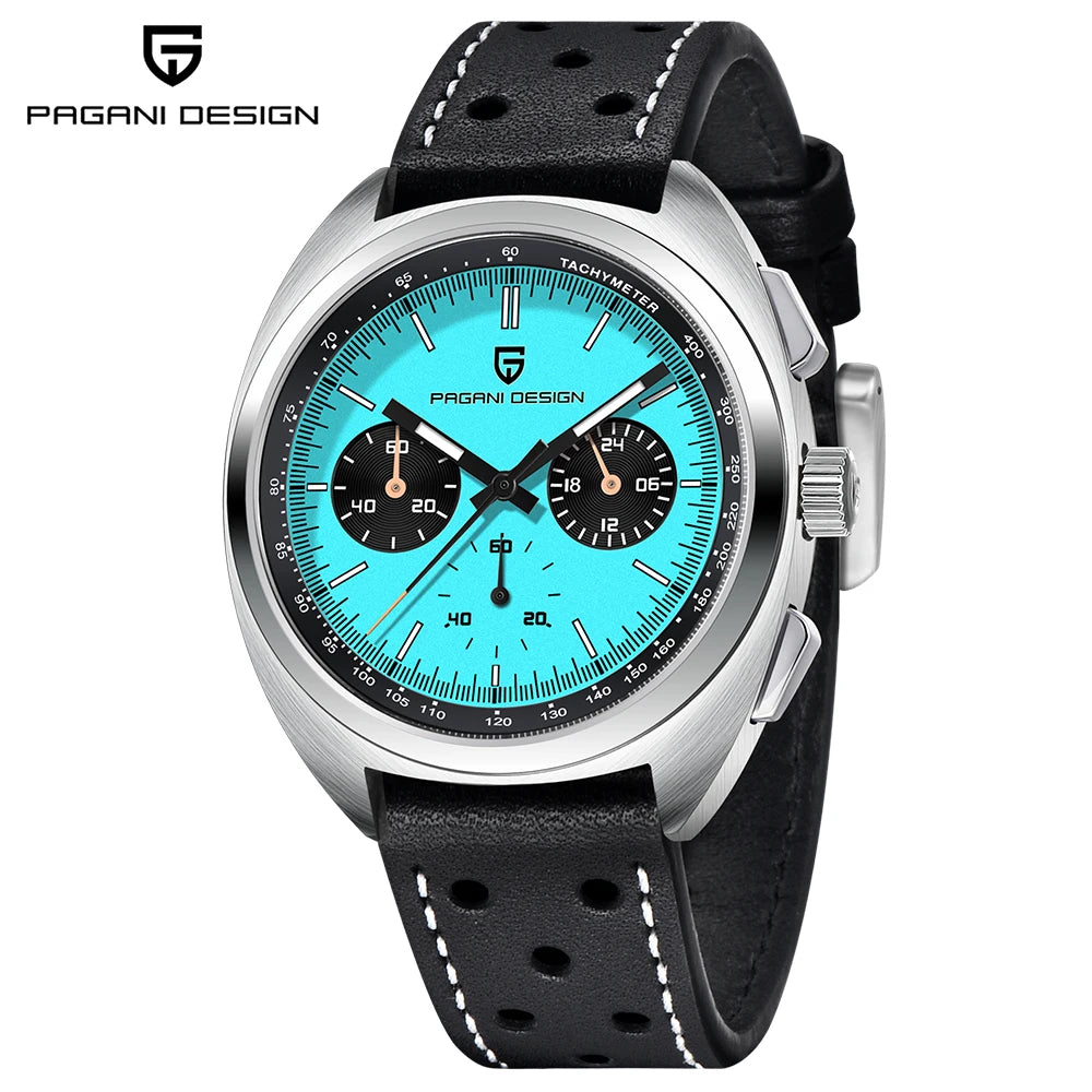 PAGANI DESIGN 2026 Retro Luxury Men's Quartz Watches Sports Chronograph VK63 Watch For Men AR Sapphire Waterproof Leather Clock