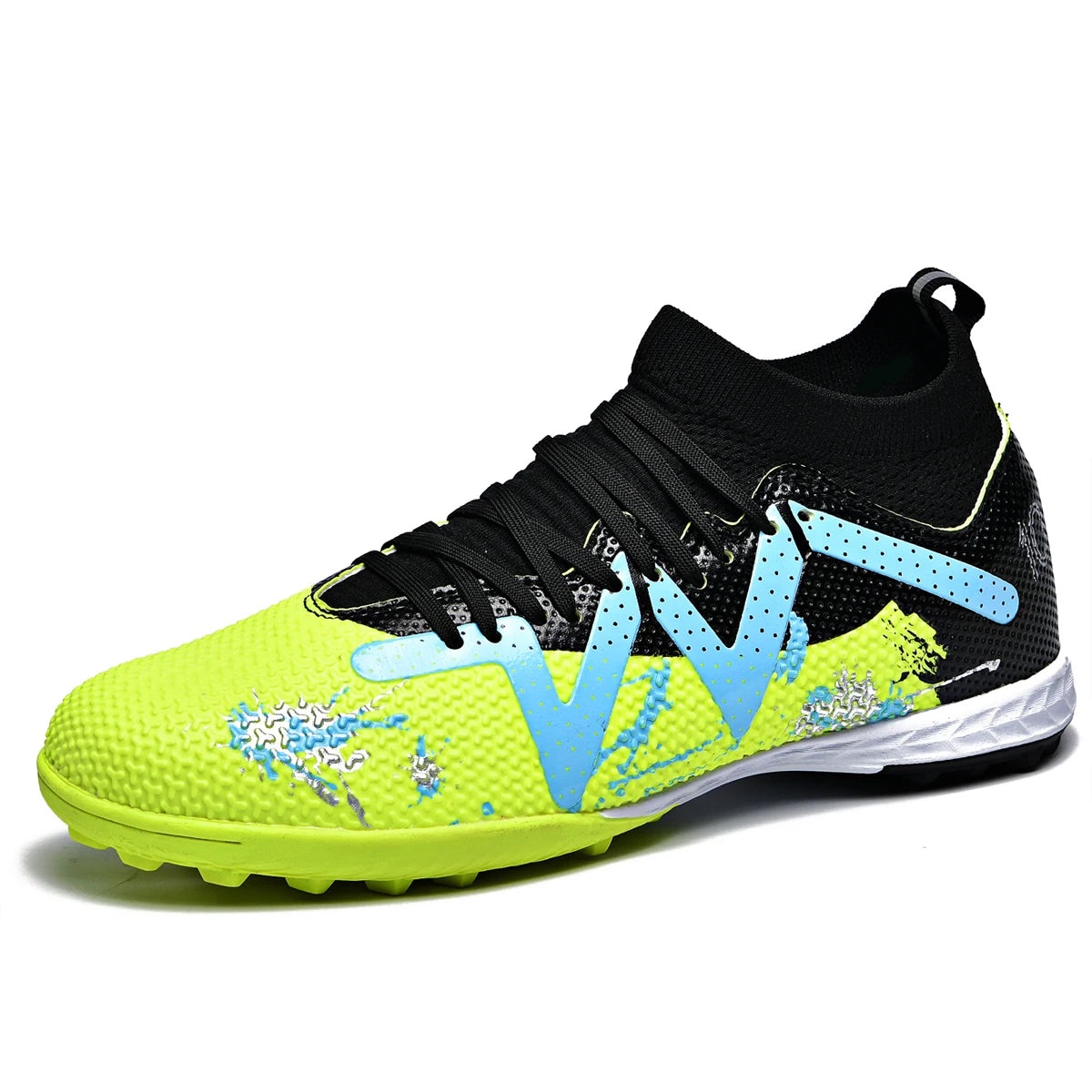 Professional TF Turf football shoes PU Mesh Fabric Upper Rubber Wearproof Sole Unisex Youth Grass Training Footwear