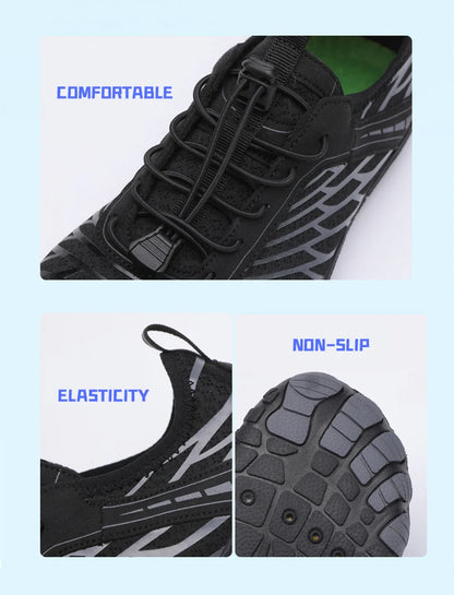 Men's Water Shoes and Women's Beach Barefoot Aqua Shoes, Quick-Dry Swimming, Wading Sports Sneakers for Upstream Boating, Fishing, Surfing
