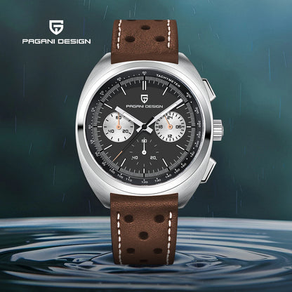PAGANI DESIGN 2026 Retro Luxury Men's Quartz Watches Sports Chronograph VK63 Watch For Men AR Sapphire Waterproof Leather Clock