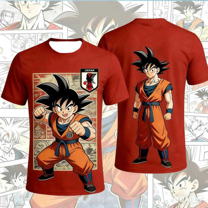 2026 New Bandai Japanese Anime Dragon Ball Son Goku X Japan National Team Custom Soccer Jersey Men's Women Kids T-shirt Tops