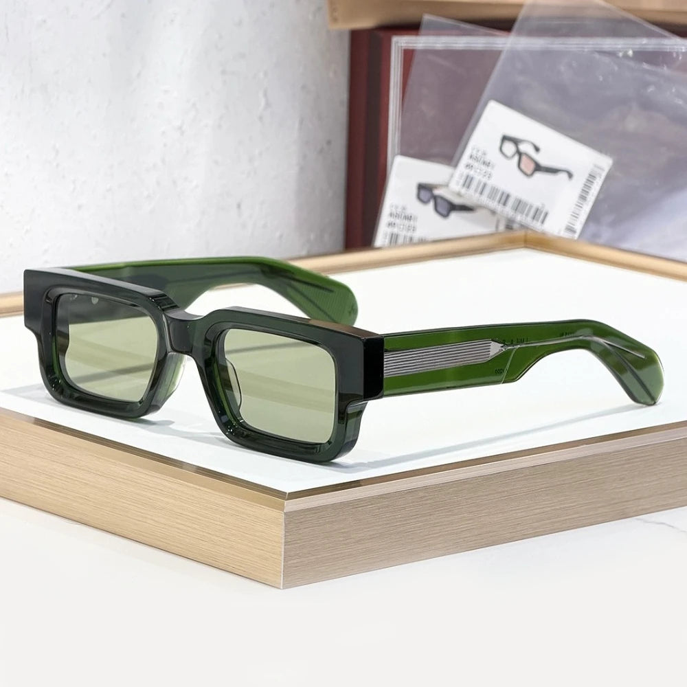 Sunglasses ASCARI Vintage Square Unisex Handcrafted Acetate UV400 Classic Retro Designer Eyewear