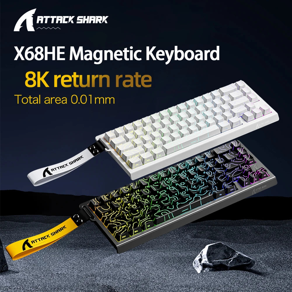 Attack Shark X68HE Gaming Keyboard Wired 8K Polling Hall Effect Magnetic Switch Rapid Trigger SOCD/RS Low Latency Pro Gaming