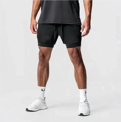Dragon Ball Wukong Printed Double Layer Shorts for Men, Elastic Drawstring, Spring/Summer Breathable Sports and Fitness Shorts