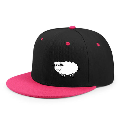 Unisex-Baseballkappe mit verstellbarem Riemen – Streetstyle-Kappe mit flachem Schirm und Schafsmuster – Lässige, vielseitige und personalisierbare Kappe