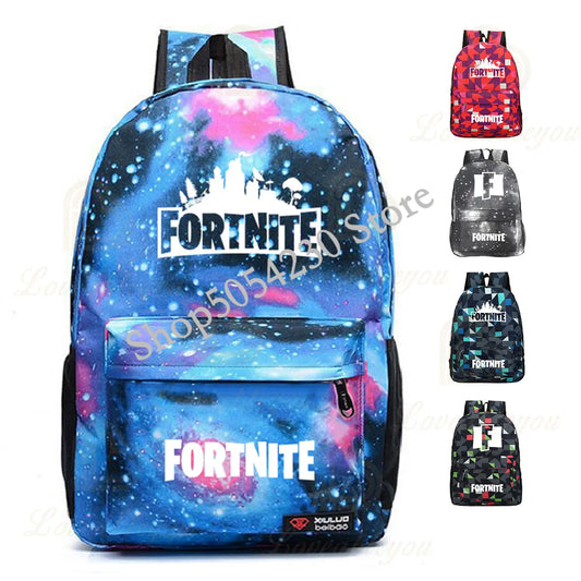 Mochila Fortnite Games, mochila escolar Fortnite para adolescentes, unissexo, com compartimento para portátil, para escola, viagens e uso casual