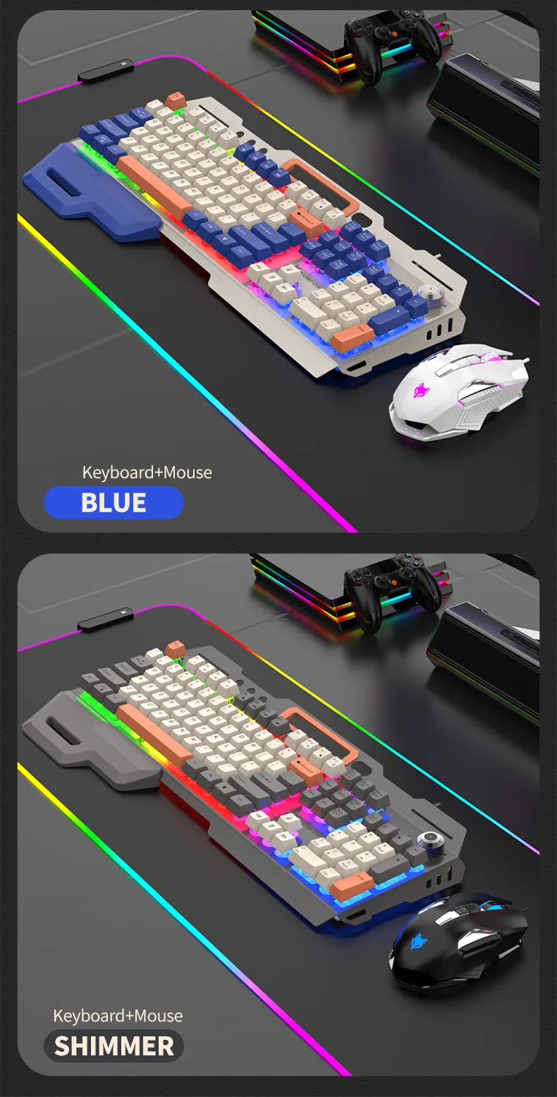 Russian Gaming Keyboard With Russian Layout Spanish Arabic Korean Keyboard Mouse Gamer 104 Keys 100% Layout Wired RGB Light K90