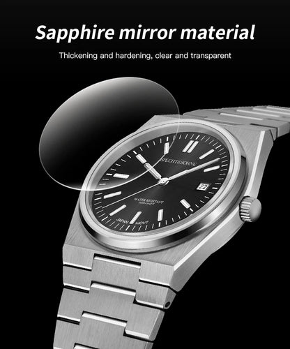 2025 SPECHT&SOHNE New Rubber Strap Fashion Quartz Watches For Men Stainless Steel Watch Ice Blue Luminous Sapphire Crystal 5BAR