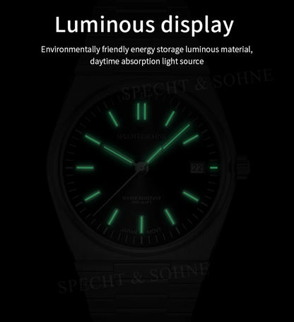 2025 New Arrivals Specht&Sohne Men's Watches Stainless Steel Sapphire Classic Quartz Men Watch Relogio Masculino 100M Waterproof