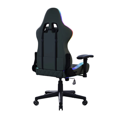 Ergonomic Gaming Chair with LED RGB Lights, Adjustable Gamer Chair with Lumbar Massage Support, Reclining Computer Chair for Teens & Adults