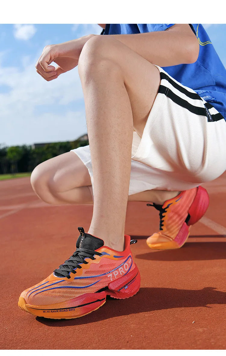 Herr-sneakers med kolplatta, utomhus-sportskor i mesh med mjuk sula, löparskor, lätta, halksäkra, vardagsskor för par, tennisskor