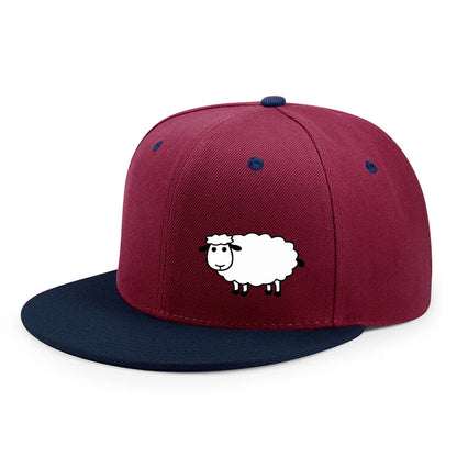 Unisex-Baseballkappe mit verstellbarem Riemen – Streetstyle-Kappe mit flachem Schirm und Schafsmuster – Lässige, vielseitige und personalisierbare Kappe