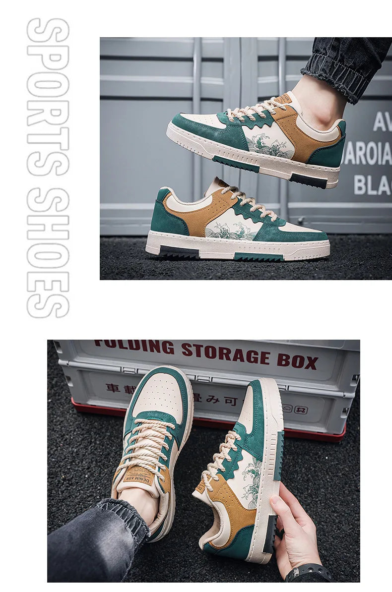 Nieuwe heren casual schoenen voor de herfst, ademende platte schoenen voor buiten, modieuze veterschoenen, comfortabele trendy sportschoenen voor heren, Zapatillas