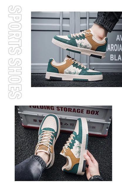 Nieuwe heren casual schoenen voor de herfst, ademende platte schoenen voor buiten, modieuze veterschoenen, comfortabele trendy sportschoenen voor heren, Zapatillas