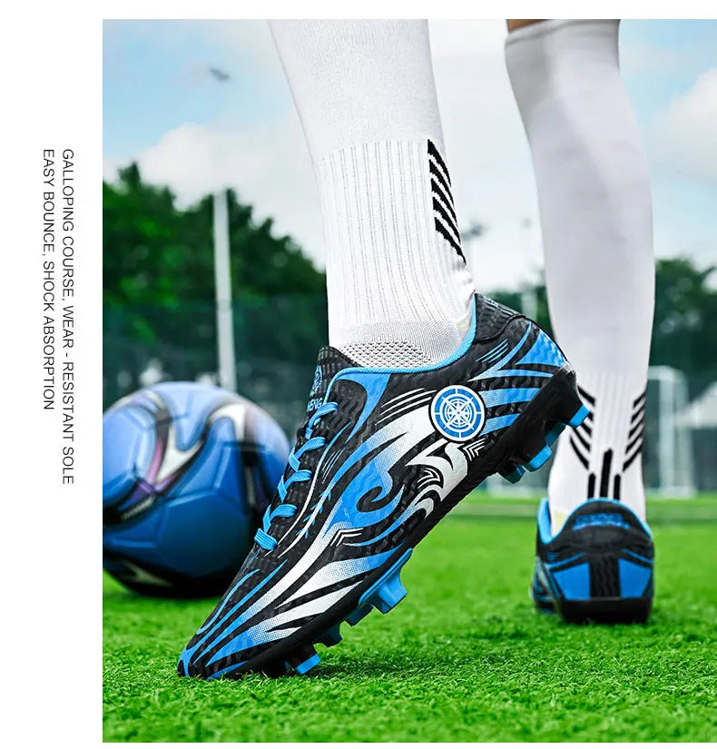 Original Soccer Cleats Man Training Shoes Outdoor Non-slip Children's Football Shoes Long Spikes Men's Futsal Shoes Size 32-45