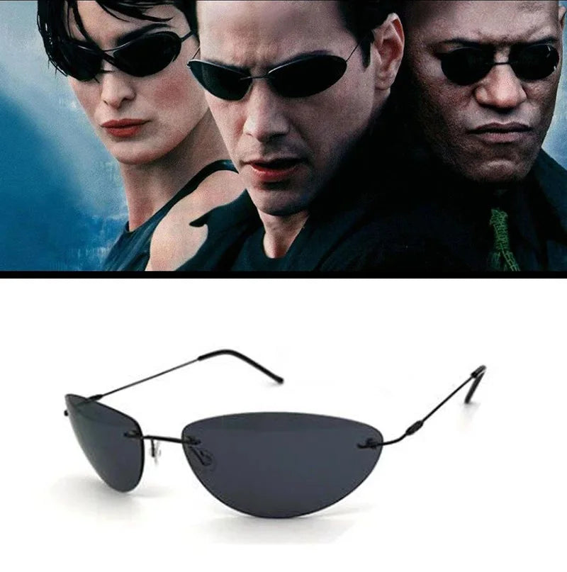 Stylové polarizované titanové sluneční brýle ve stylu Neo z filmu Matrix – ultralehké bezrámové pánské sluneční brýle pro řidiče, značkový design, Oculos De So