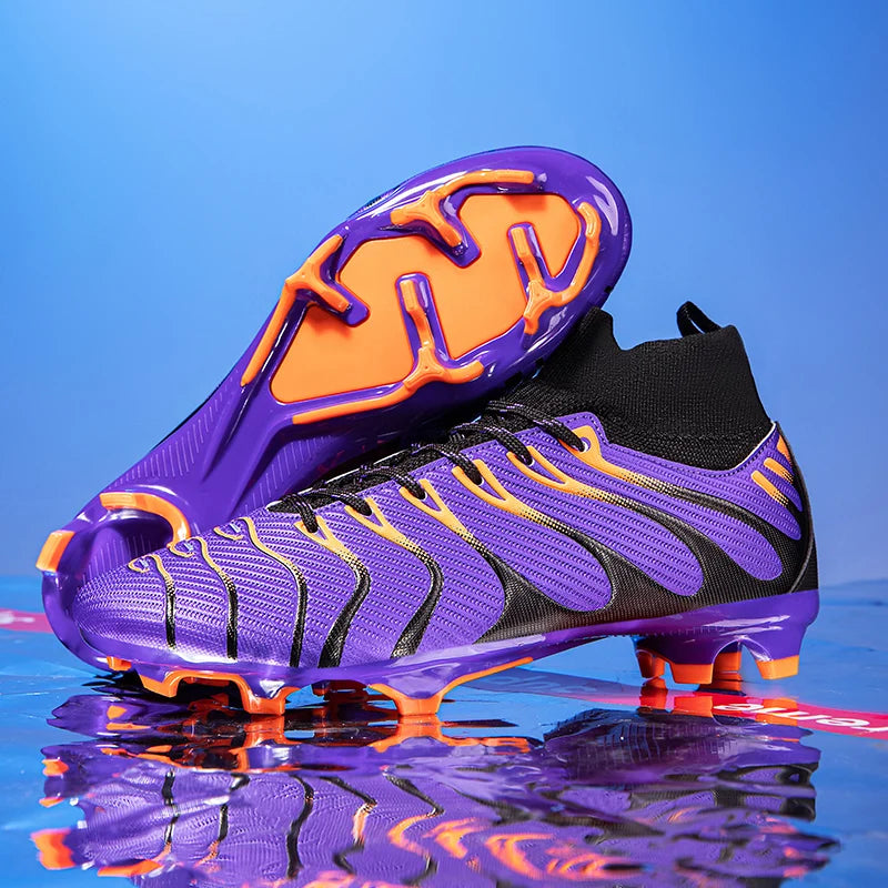 Men Soccer Shoes Sport FG/TF Outdoor Football Boots Training Boys Match Non Slip Long Spikes Cleats Indoor Futsal Comfortable