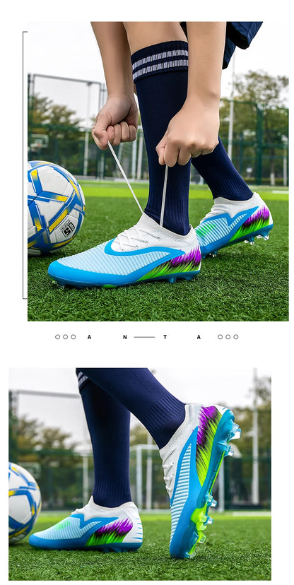 Nuove scarpe da calcio da uomo per partita e allenamento, tacchetti antiscivolo con tacchetti lunghi FG, ultraleggere da outdoor, sneaker, dropshipping