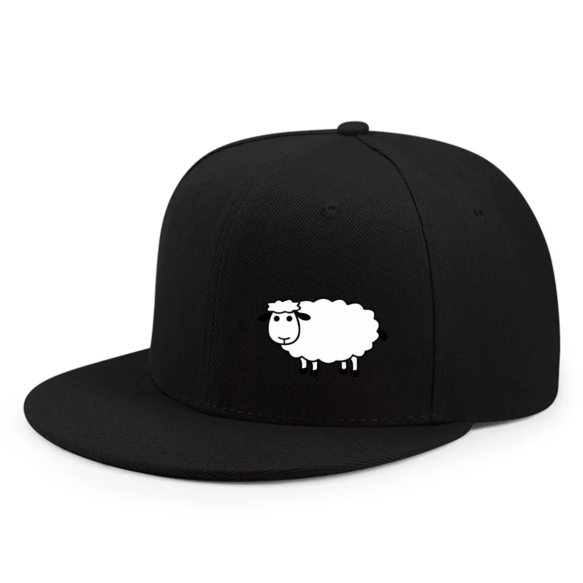 Unisex-Baseballkappe mit verstellbarem Riemen – Streetstyle-Kappe mit flachem Schirm und Schafsmuster – Lässige, vielseitige und personalisierbare Kappe