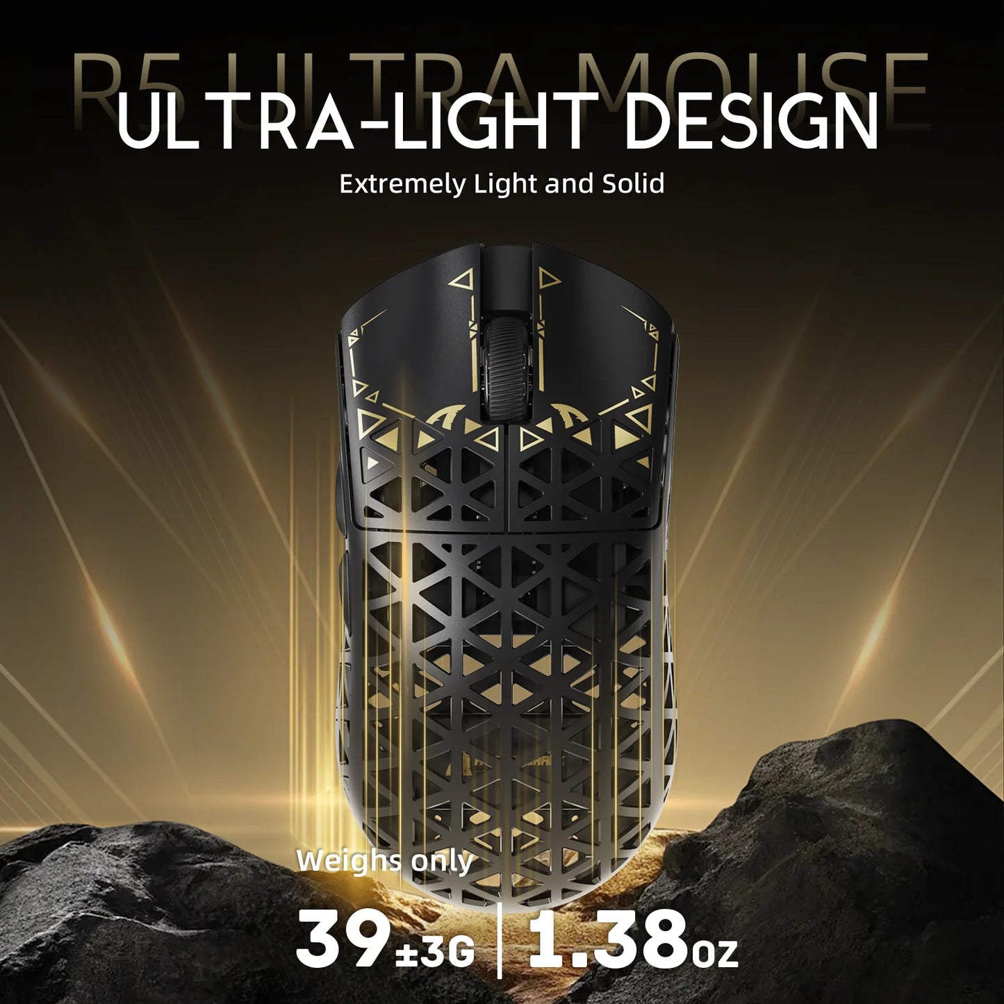 ATTACK SHARK R5Ultra Carbon Fiber Ασύρματο Gaming Mouse 8K PAW3950MAX με Σπειροειδές Καλώδιο 8K