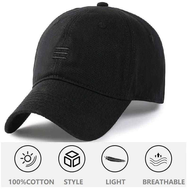 Baseballová čepice Big Head Plus Size, 100 % bavlna, vhodná pro muže i ženy, nastavitelná, čepice typu „dad hat“, nadměrná velikost 58–60 cm, 61–65 cm