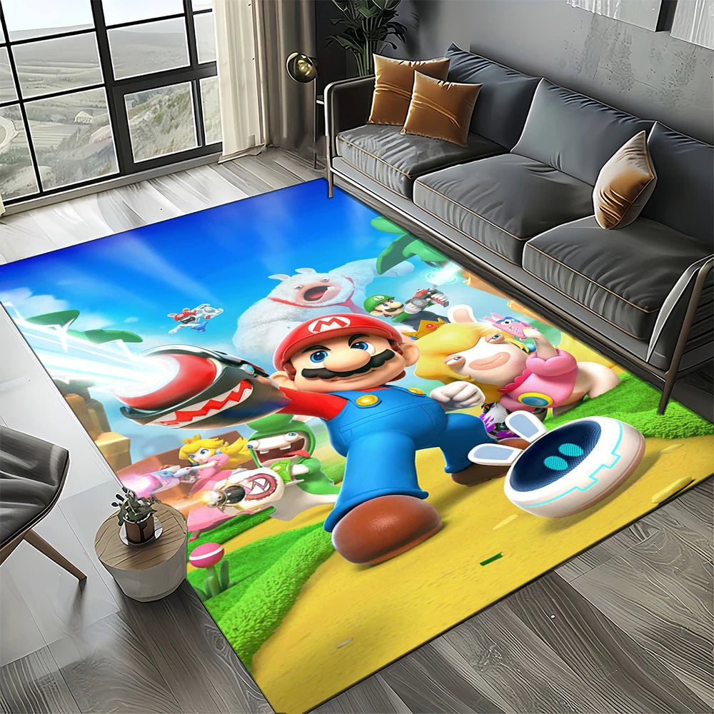 Retro koberec s motivem Mario, koberec do obývacího pokoje, ložnice, na pohovku, rohožka, dekorace, podlahová podložka pro děti